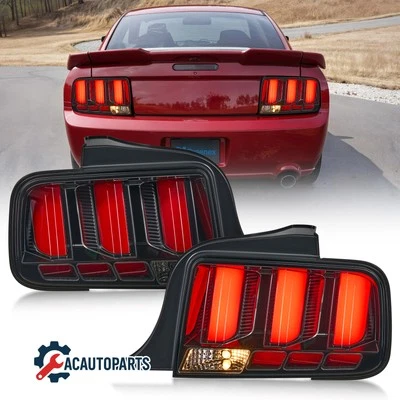 LED Tube Tail Lights For Ford Mustang 2005-2009 Clear Lens Signal Brake Lamps Foto 1 de 4