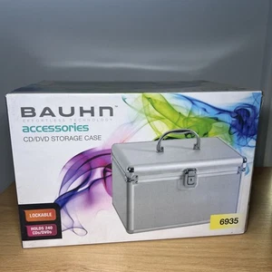 Bauhn CD DVD Case Storage Box Bluray Lock Portable Aluminium Holder 240 Discs - Picture 1 of 10