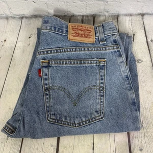 Vintage Levis 550 Mom Jeans Gr. 14 S Medium Denim Wash High Rise Relaxed Y2K - Bild 1 von 14