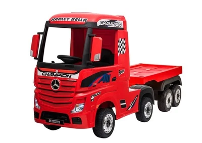 Camion Elettrico Mercedes Actros per Bambini 12V con Rimorchio Sedile in Pelle T - Immagine 1 di 4