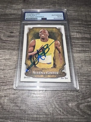 Подписанная коллекционная карточка Усэйна Болта 2024 Allen & Ginter No208 Legend PSA/DNA - Изображение 1 из 2