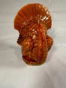 Vintage 1960s Orange Turkey Candle Boho Thanksgiving Folk Art Style - Picture 1 of 9