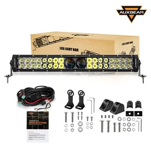 Auxbeam 22"LED Work Light Bar Spot Flood Combo For Jeep Offroad Truck SUV ATV - Foto 1 di 12