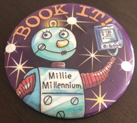 Vintage Book It Millie Millennium Pinback Button - Pizza Hut Reading Promotion!!