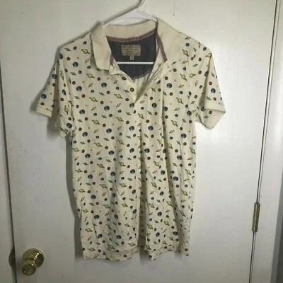 Camisa polo de algodón Brave Soul Planets para hombre talla mediana Foto 1 de 3