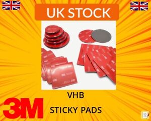 3M DOUBLE SIDED STICKY PADS ROUND Strong Heavy VHB Adhesive 25mm, 30mm, 40mm
