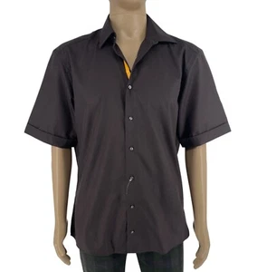 Camisa De Manga Corta Marrón 100% Algodón Para Hombre Talla L 41/42 - Imagen 1 de 10