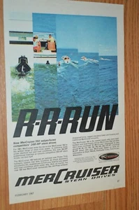 1967 MERCRUISER 160 R-R-RUN ORIGINAL VINTAGE ADVERTISEMENT AD-49 BOAT MOTOR - Picture 1 of 1