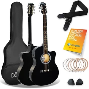 3rd Avenue Full Size Cutaway Electro Acoustic Guitar Pack - Black - Clearance - Picture 1 of 3