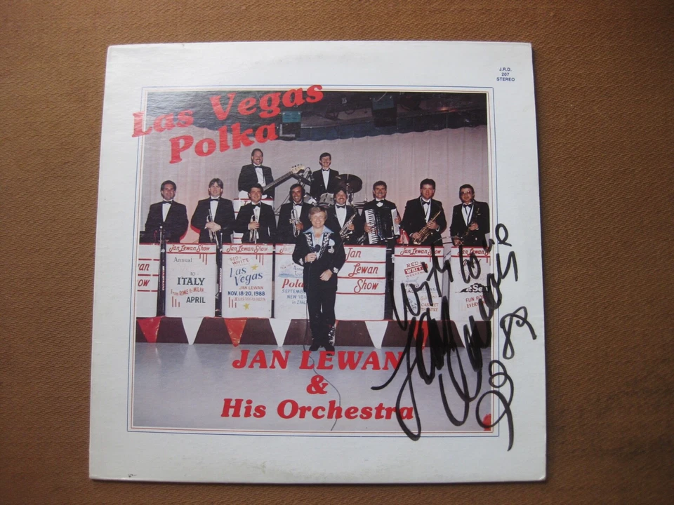 SIGNED - Jan Lewan LAS VEGAS POLKA - 12" 1988 vinyl LP - film movie POLKA KING - Image 1 of 4