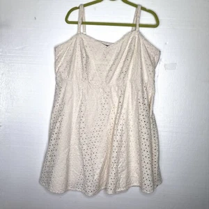 Torrid White Eyelet Spaghetti Strap Tank Cotton Dress size small - Picture 1 of 7