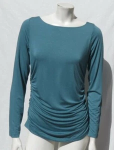 SOFT SURROUNDINGS Green Complementary Ruched L/S Bateau T Shirt Top US S MINT - Picture 1 of 5