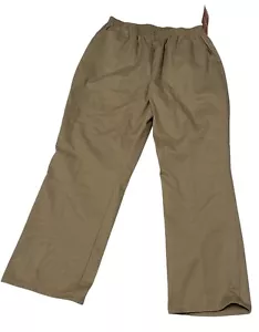 Chic Pull On Pants Women's Plus Size 20W Petite 2oWP Tan Elastic Waist New Tags - Picture 1 of 11