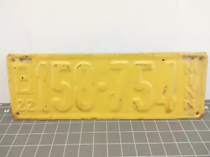 Vintage Minnesota License Plate 1922 Plate Number B 158-754 - Picture 1 of 5
