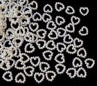 50 Round Pearl Heart Wedding Engagement Table Confetti/ Scatters Decorations-UK