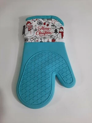 Cuisinart Guante Horno Verde Menta Rojo Feliz Navidad Silicona Copo de Nieve Muñeco de Nieve Foto 1 de 4