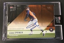 2018 Topps Now GEORGE SPRINGER Road to Opening Day On-Card Auto ORANGE #4/5