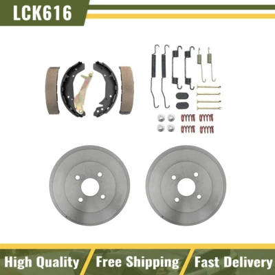 Rear Brake Drums & Brake Shoes Hardware Spring Kit Fits 2009 2010 Pontiac G5 - Image 1 of 4