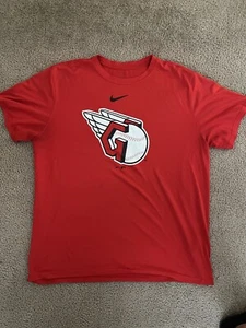 Nike MLB Dri-Fit Shirt Mens XL Blue Cleveland Guardians Short Sleeve EUC ball - Picture 1 of 4