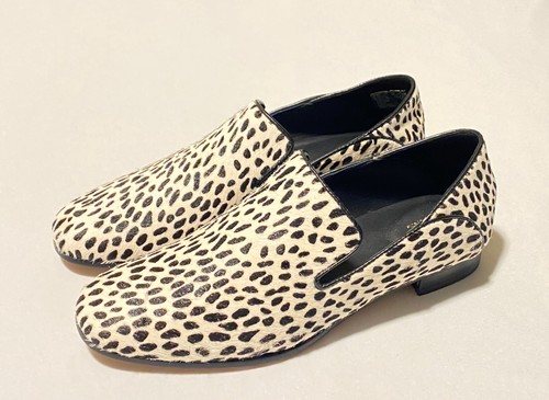 Scarpe mocassini donna Clarks pura viola pelliccia animale pelle bianco nero nuove senza scatola 6 5 M