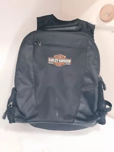 Harley Davidson Backpack Logo Black Laptop Pockets Biker Bag Zipper 48 - Picture 1 of 8