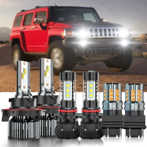 For Hummer H3 2006-2010 6500K LED Headlight Hi/Lo + Fog Light 6 Bulbs Combo kit - Picture 1 of 12