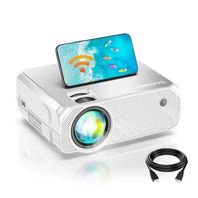 BOMAKER  WiFi Projector White, Full HD Native 1080P Supported Portable - Image 1 of 4