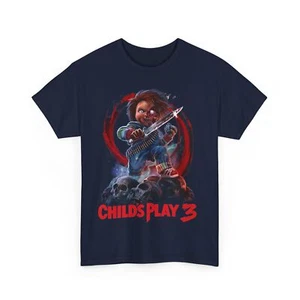 Child’s Play 3 Movie 1991 Chucky Horror T shirt Unisex Heavy Cotton Tee - Picture 1 of 157