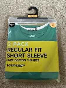 Unisex Green School T-Shirts BNWT Age 10-11 Years Short Sleeve Marks & Spencer - Picture 1 of 3