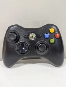 Black Wireless Microsoft Controller Xbox 360 Console OEM 1403 - Picture 1 of 5