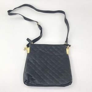 Women's PVC Faux Leather Purse Black 9”x9” Small Shoulder Bag **Lining Damage**