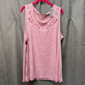 Camiseta sin mangas Lane Bryant talla grande 26/28 rosa swing nueva con etiquetas - Imagen 1 de 7
