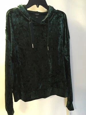 Pullover con cordón verde pino Alfani para mujer de terciopelo para dormir XS D10 Foto 1 de 4