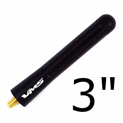 ANTENA RECHONCHA CORTA ALUMINIO FIBRA CARBONO NEGRA 3" PARA FORD MUSTANG 79-14 NEGRO Foto 1 de 4