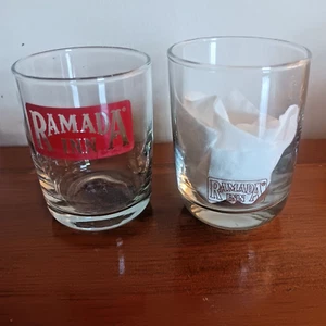 2 Vintage Ramada Inn Glasses 3 1/2" High with different logos - Picture 1 of 3