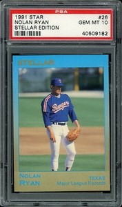 1991 Star Stellar Edition Baseball #26 Nolan Ryan Major League PSA 10