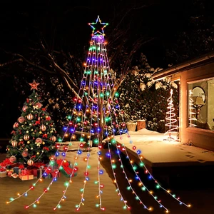 Luces De Cadena LED Copa Arbol Estrella Decoracion Para La Casa Exterior Navidad - Picture 1 of 7
