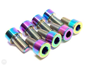 Oil Slick Rainbow Titanium Cap Head Bolts M8x15 Pack of 8 - Picture 1 of 1