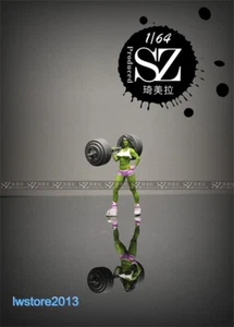 1/64 Green Hulk Girl Scene Props Miniatures Figures Model For Cars Vehicle Toys - Picture 1 of 6