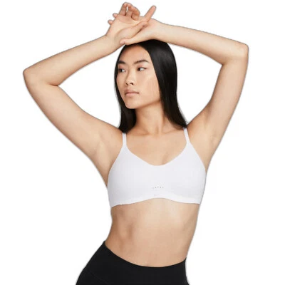 NEW Nike [L (C-E)] Women's Alate Minimalist Training Sports Bra-White DM0526-100 - Image 1 of 4
