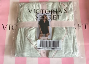 NWT VICTORIA'S SECRET Soft Modal Short Pajama PJ Set 2 Piece Size XS Grey / Pink - Picture 1 of 3