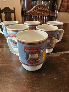 Vintage Maxwell House Coffee Cup Small Pedestal Footed 1970s (6 Fine China Cups) - Picture 1 of 10
