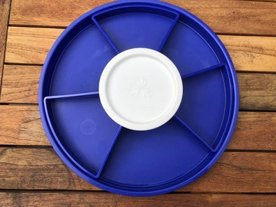 TUPPERWARE Schlemmerrunde -Rondell Serviertablett, blau - neuwertig - Bild 1 von 4