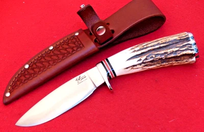 Cuchillo de hoja fija Blackjack Effingham Skinner como nuevo STAG y pomo de plata níquel Foto 1 de 4