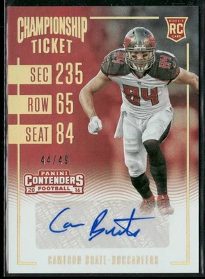 2016 Panini Contenders #277 Cameron Brate Championship Ticket AUTO #/49 - Image 1 of 2
