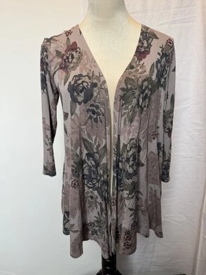 Cárdigan Maurice’s Mujer Juniors Frente Abierto Malva Floral Talla XS Manga 3/4 Foto 1 de 4