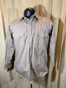 Camisa vaquera de trabajo para hombre S Denim tostado L/S broches de presión para cuna rodeo - Imagen 1 de 6