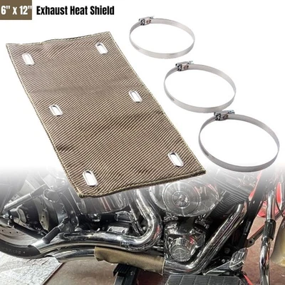 6"x12" Exhaust Heat Shield Pipe Blanket for motorcycle automotive universal Foto 1 de 4