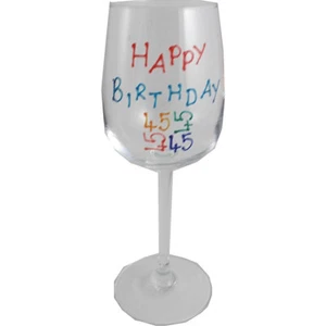 Happy 45th Birthday Wine Glass (Brights) -Dreamair - Picture 1 of 1