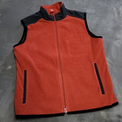 Chaleco de senderismo Hanna Andersson naranja oscuro polar cremallera completa al aire libre talla mediana  Foto 1 de 4